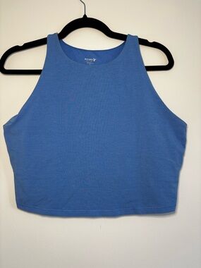 Old Navy Blue High-Neck Cropped Sports Tank - Women